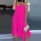 Sexy Large Chain Shoulder Strap Irregular Large Hem Strap Sleeveless Dress