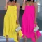 Sexy Large Chain Shoulder Strap Irregular Large Hem Strap Sleeveless Dress