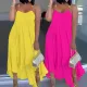 Sexy Large Chain Shoulder Strap Irregular Large Hem Strap Sleeveless Dress