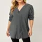 Fashion casual one button cardigan jacket V-neck hooded mid length top