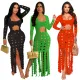 Square neck long sleeved personalized floral cut-out sexy dress