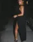 Fashion Solid Color Asymmetric Sexy Dress Nightclub Dress