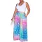 Fashion letter printed loose and bright casual pants