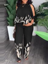 Fashion Bead Print Two Piece Set