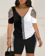 Spring/Summer Fashion Positioning Printing Short Sleeve 2-Piece Set