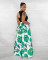 Printed high waisted casual wide leg pants
