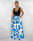 Printed high waisted casual wide leg pants