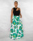 Printed high waisted casual wide leg pants