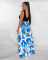 Printed high waisted casual wide leg pants