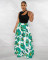 Printed high waisted casual wide leg pants