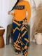 Fashion letter printed long sleeved pants set