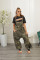 Strap Cargo pants Hip hop loose camouflage Overalls large pants jumpsuit autumn