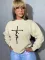Sexy and fashionable long sleeved printed thickened sweater