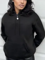 Casual and fashionable cotton printed hooded plush sweater