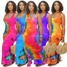 Fashionable tie dyed oversized sexy dress