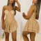 Fashionable and sexy sequin sequin suspender short dress