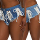 Fashionable straps and versatile slim denim stretch denim shorts