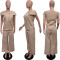 Solid color diagonal buckle neck short sleeved pants loose casual set