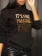 Casual and fashionable cotton printed hooded plush sweater