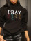 Casual and fashionable cotton printed hooded plush sweater