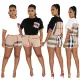 Fashion striped plaid printed casual two-piece set