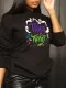 Fashion casual cotton printed hooded plush sweater