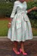 Round neck jacquard fabric large swing dress