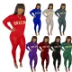 Fashion Large Sexy Pearl Stamping Print Casual Two Piece Set