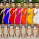 Fashion Pleated One Shoulder Round Neck Short Dress Dress