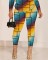 Fashion Off Shoulder Long Sleeve Printed Pants Two Piece Set