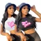 Hot selling letter printed T-shirt cross-border top