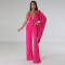Fashion and sexy V-neck tight high waisted wide leg jumpsuit
