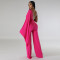 Fashion and sexy V-neck tight high waisted wide leg jumpsuit