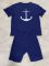 Fashion Boat Anchor Casual Summer Loose Two Piece Set