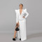Fashion Satin Shoulder Pad V-Neck High Waist Split Suit Tight Dress