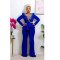 Fashionable solid color long sleeved pants jacket two-piece suit