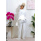 Fashionable solid color long sleeved pants jacket two-piece suit