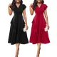 Sexy and fashionable V-neck ruffled dress