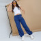 Elastic Band Elastic Spring Buckle Loose Fit Jeans