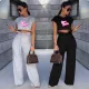 Popular Letter Printing Sleeveless Two Piece Set