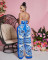 Fashionable large casual printed bra pants two-piece set