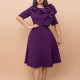 Fashionable large swing skirt with ruffle edge dress