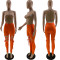 Spring and Autumn Solid Color Street Trendy Chicken Eyes Strap Hollow out Pants
