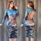 Fashion casual printed backless sexy buttock wrap dress