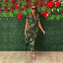 Autumn and Winter New Fashion Printing Denim Work Style Casual Two Piece Set