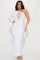 Fashionable One Shoulder Sleeve Burnt Flower Hollow Sexy Dress