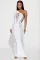 Fashionable One Shoulder Sleeve Burnt Flower Hollow Sexy Dress
