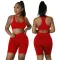 Fashion Sports Tank Top Long Sleeve Short Set