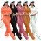 New European and American women's casual knitted wide leg pants set