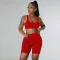 Fashion Sports Tank Top Long Sleeve Short Set